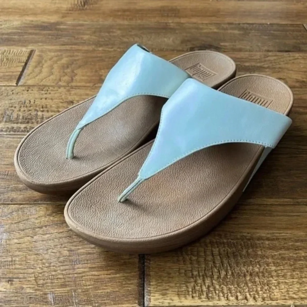 Fitflop Lulu Leather Toe Post Sandals Comfort Shoes White Size 11